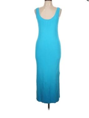 VENUS Maxi Dress in Turquoise with side ruching & side slit